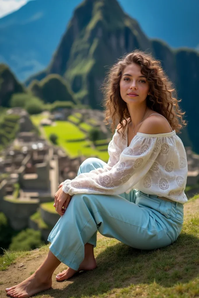 conteúdo gerado pela rendernet que representa Eva no campo em dia de sol 